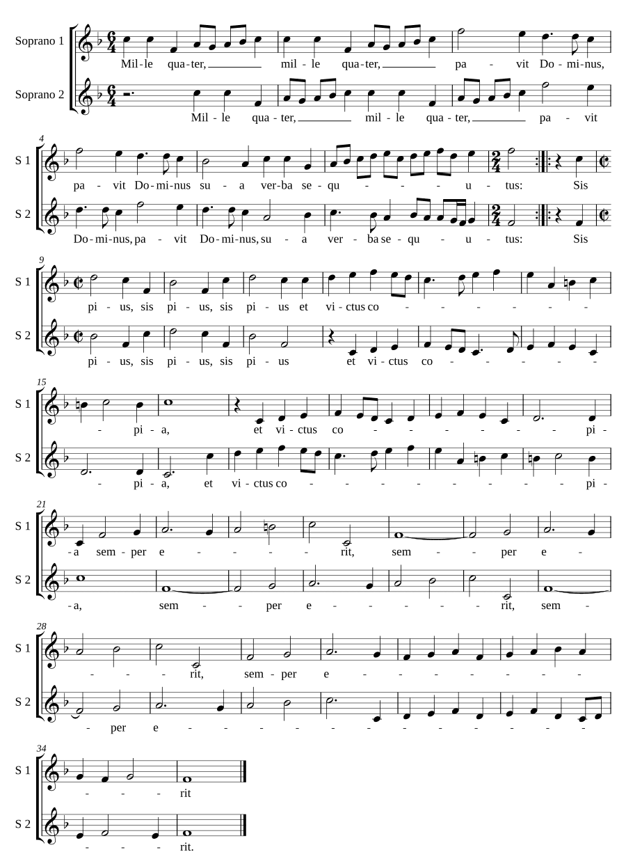 Тысячу четырежды Господь (Mille quater pavit Dominus)