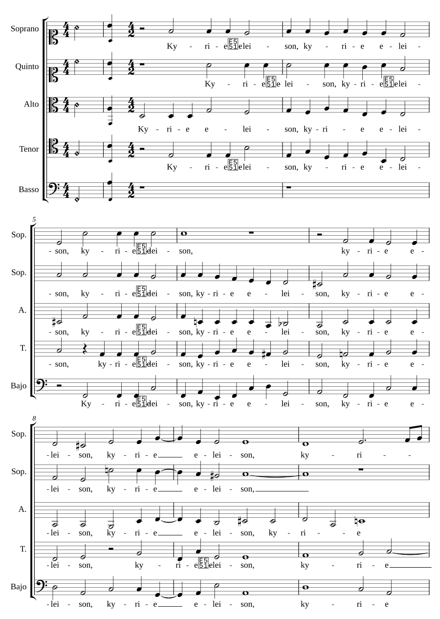 Месса «Красивые глаза» на 5 (Misa ''I Belli Ochi'' a 5)