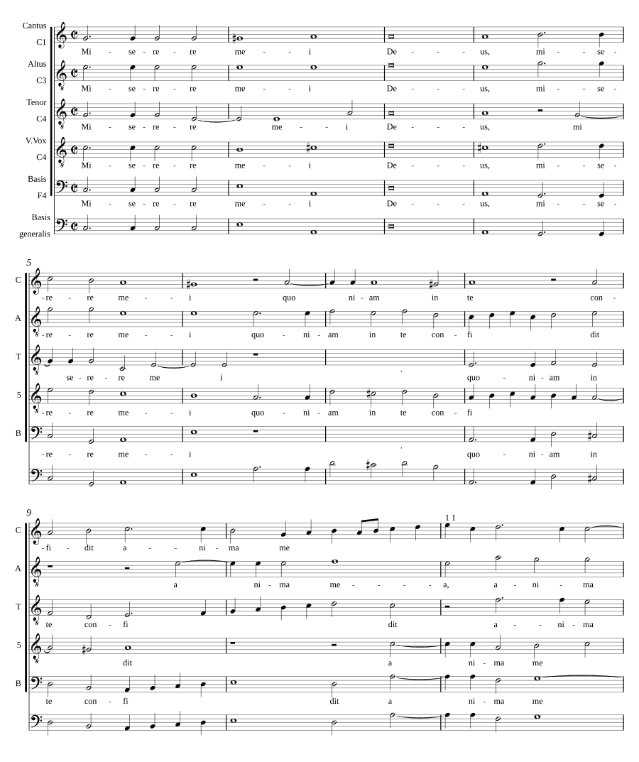 Помилуй меня, Боже, а 5 (Miserere mei Deus a 5)