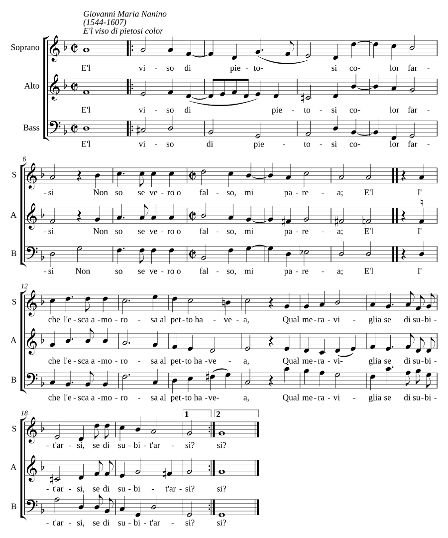 И лицо милостивых красок (E'l viso di pietosi color)
