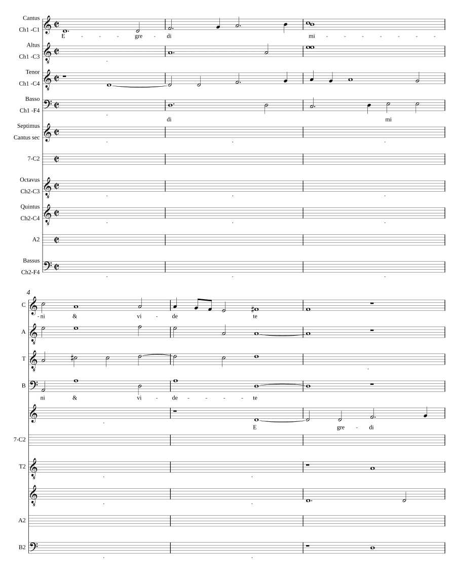 Выйдите и посмотрите, a 8 (Egredimini et videte a 8)