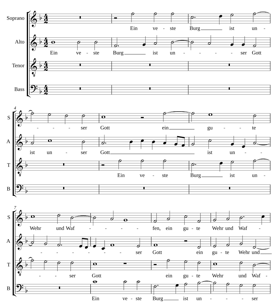 Твердая крепость — наш Бог (Ein veste Burg ist unser Gott) полифонно