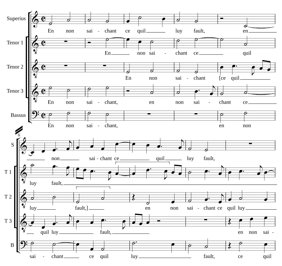 Не зная (En non saichant)