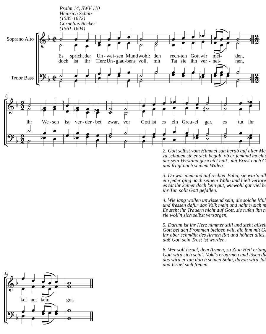 Говорит рот неразумных, SWV 110 (Es spricht der Unweisen Mund wohl, SWV 110)
