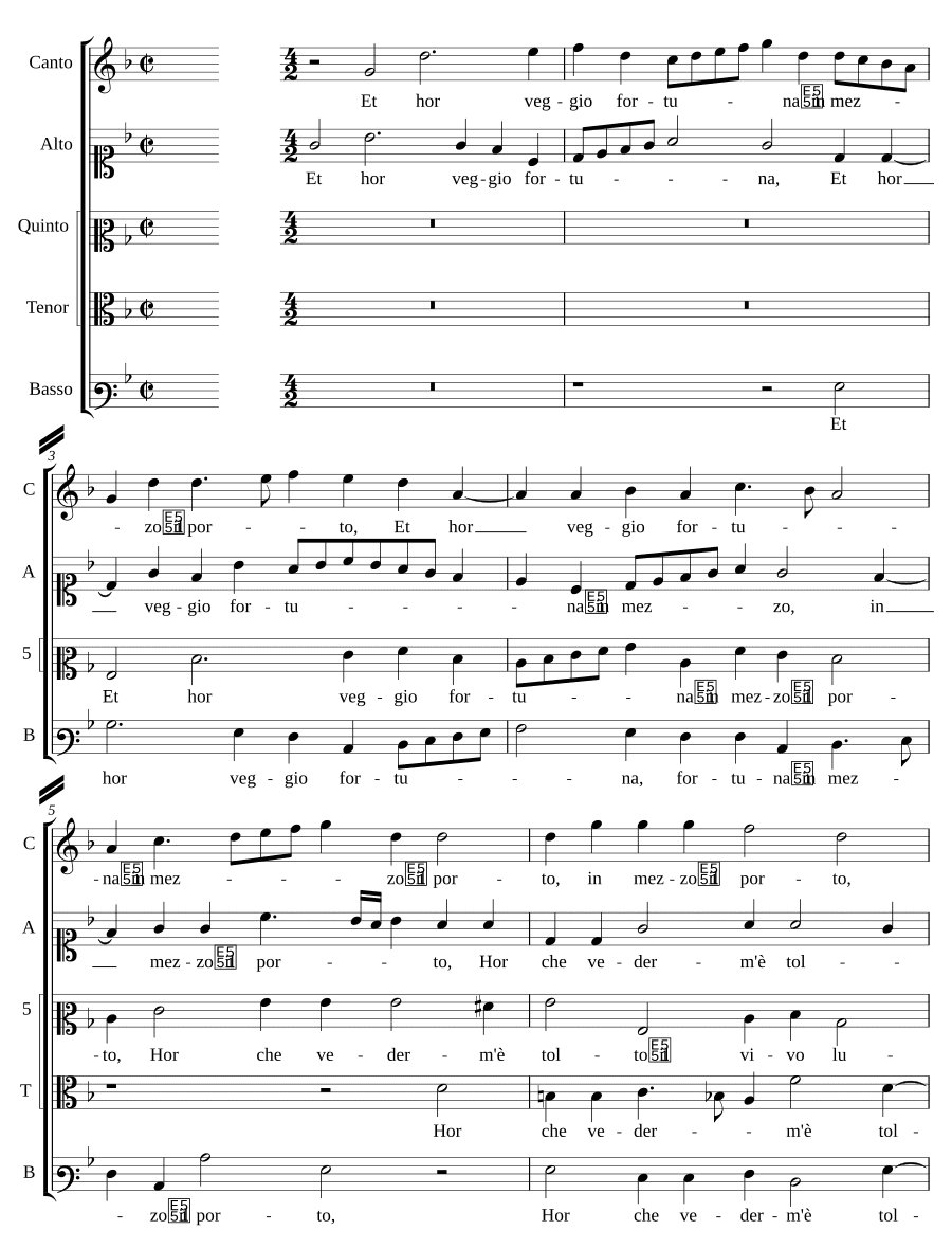 И вот вижу удачу в середине порта (Et hor veggio fortuna in mezzo il porto)