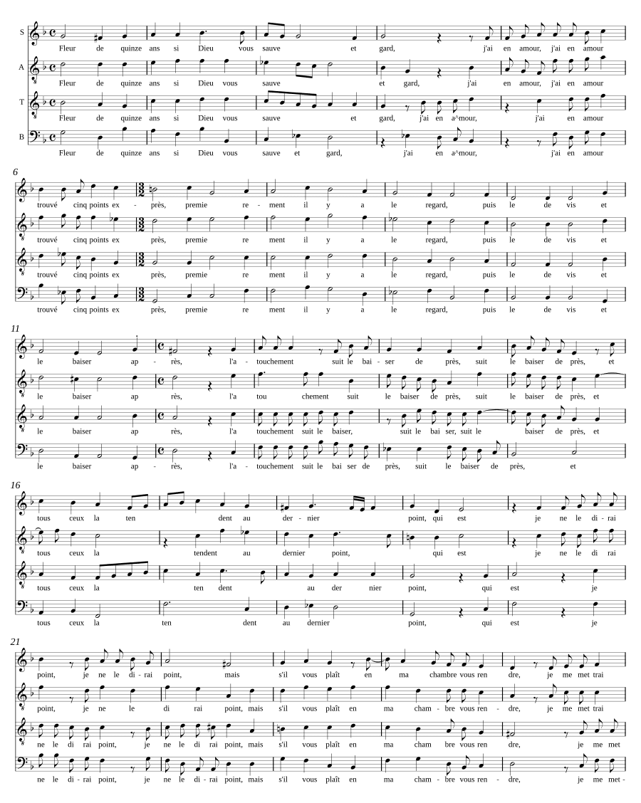 Цветок пятнадцати лет (Fleur de quinze ans)