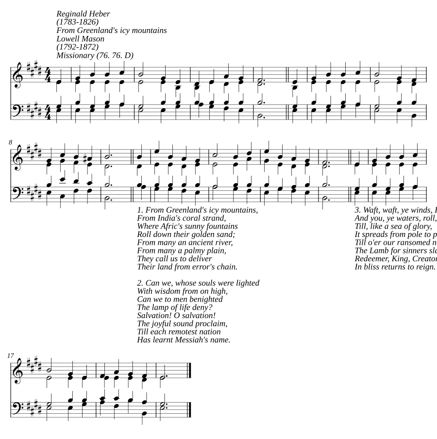 С ледяных гор Гренландии (From Greenland's icy mountains)