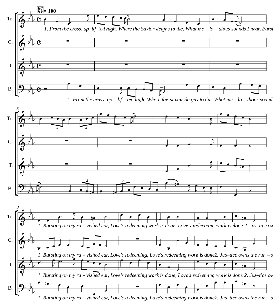 С креста, вознесённого высоко (From the cross, uplifted high)