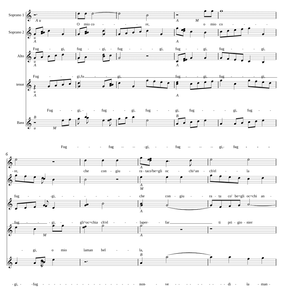 Беги, о моё сердце, SWV 8 (Fuggi o mio core, SWV 8)