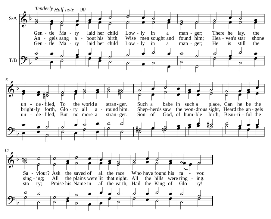 Милая Мария положила дитя (Gentle Mary laid her child)