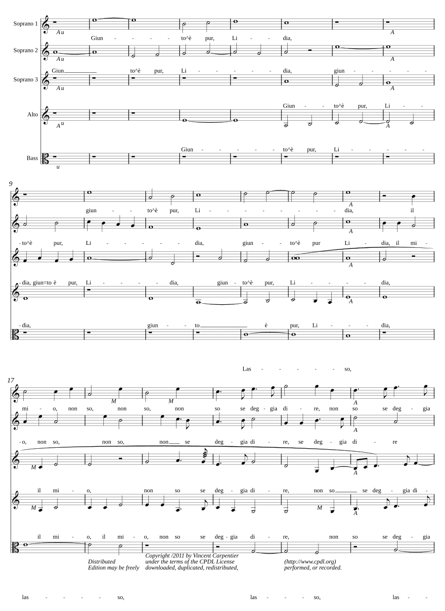 Пришла пора, Лидия (Giunto è pur, Lidia, SWV 18)