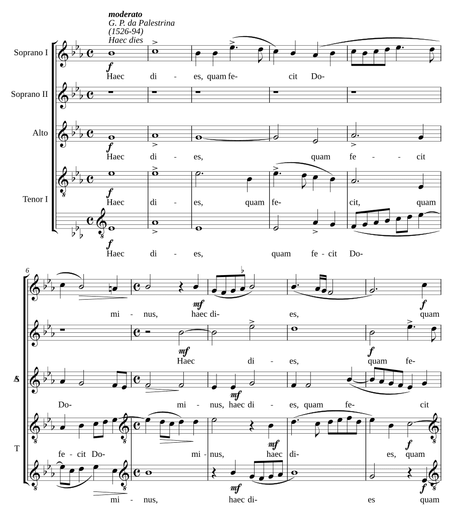 Этот день, для 6 голосов (Haec dies a 6)