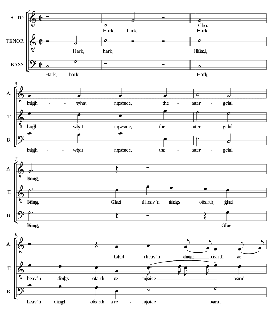 Слушайте, слушайте, какую весть приносят ангелы (Hark, hark what news the angels bring)