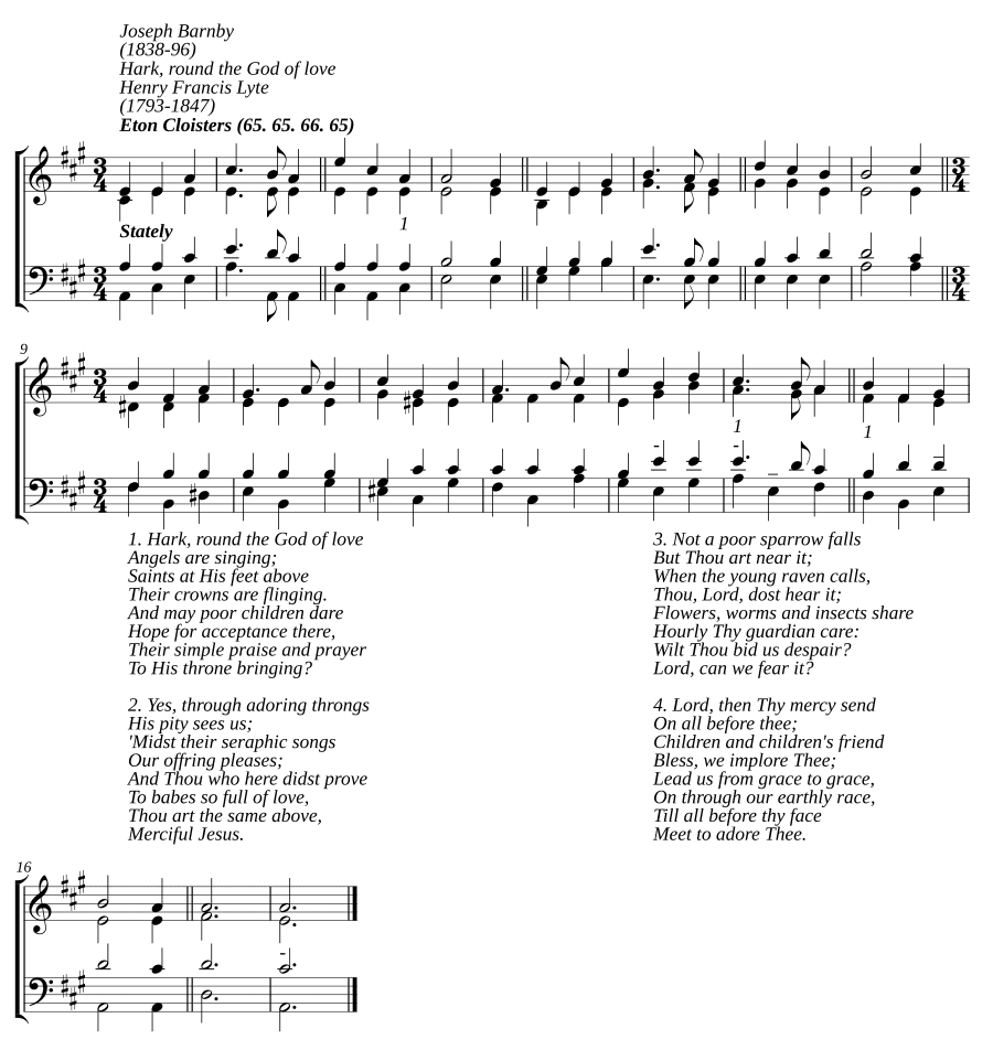 Слушай, вокруг Бога любви (Hark, round the God of love)