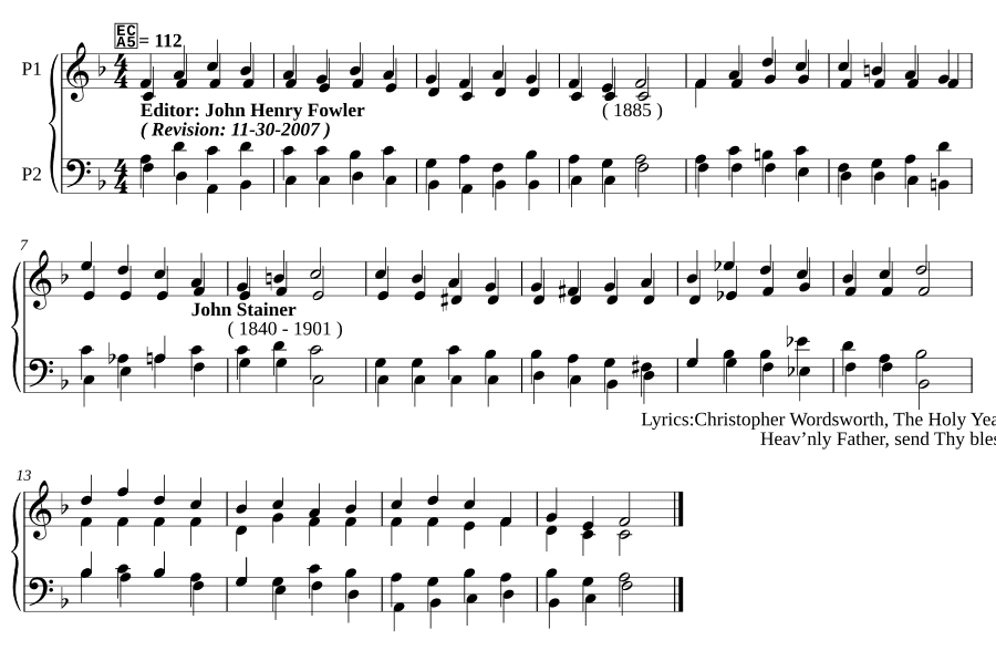 Небесный Отец, пошли Твое благословение (Heav'nly Father, send Thy blessing)