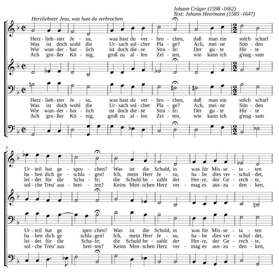 Возлюбленный Иисус, что ты согрешил (Herzliebster Jesu, was hast du verbrochen)
