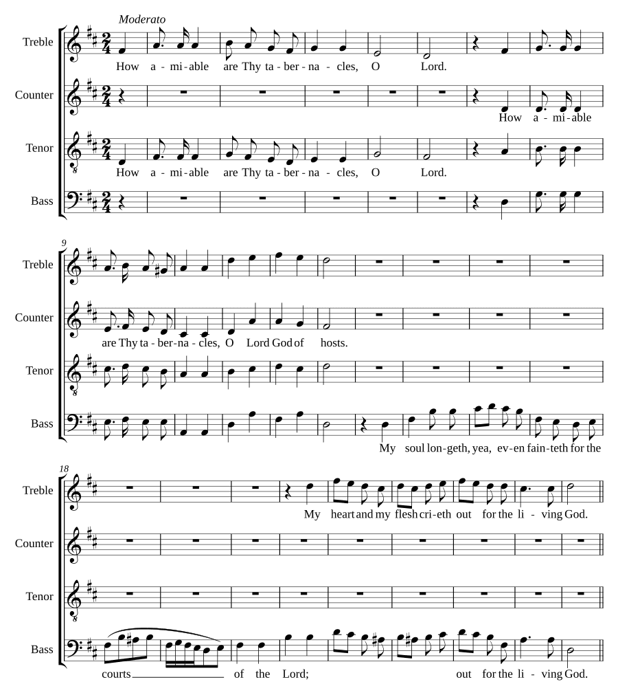 Как любезны жилища Твои (How amiable are Thy tabernacles)