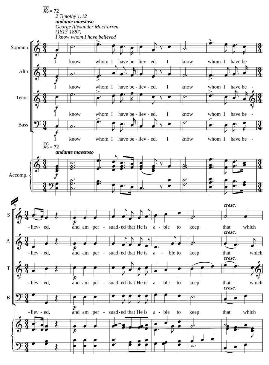 Я знаю, в кого я уверовал (I know whom I have believed)