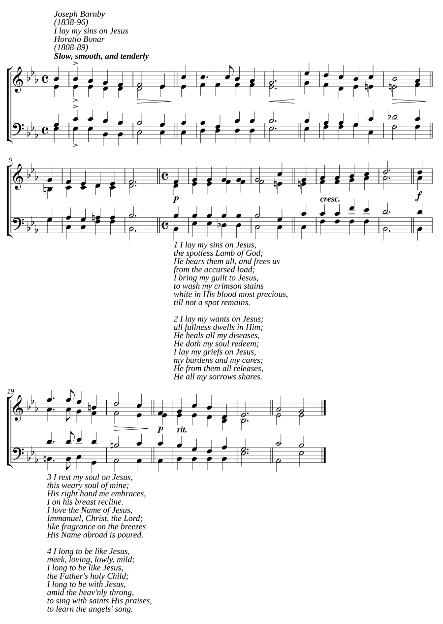 Я возлагаю грехи мои на Иисуса (I lay my sins on Jesus)