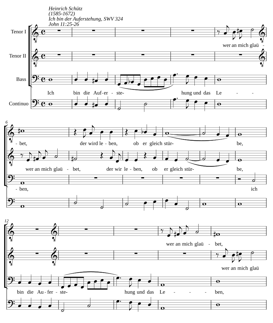 Я есть воскресение, SWV 324 (Ich bin die Auferstehung, SWV 324)