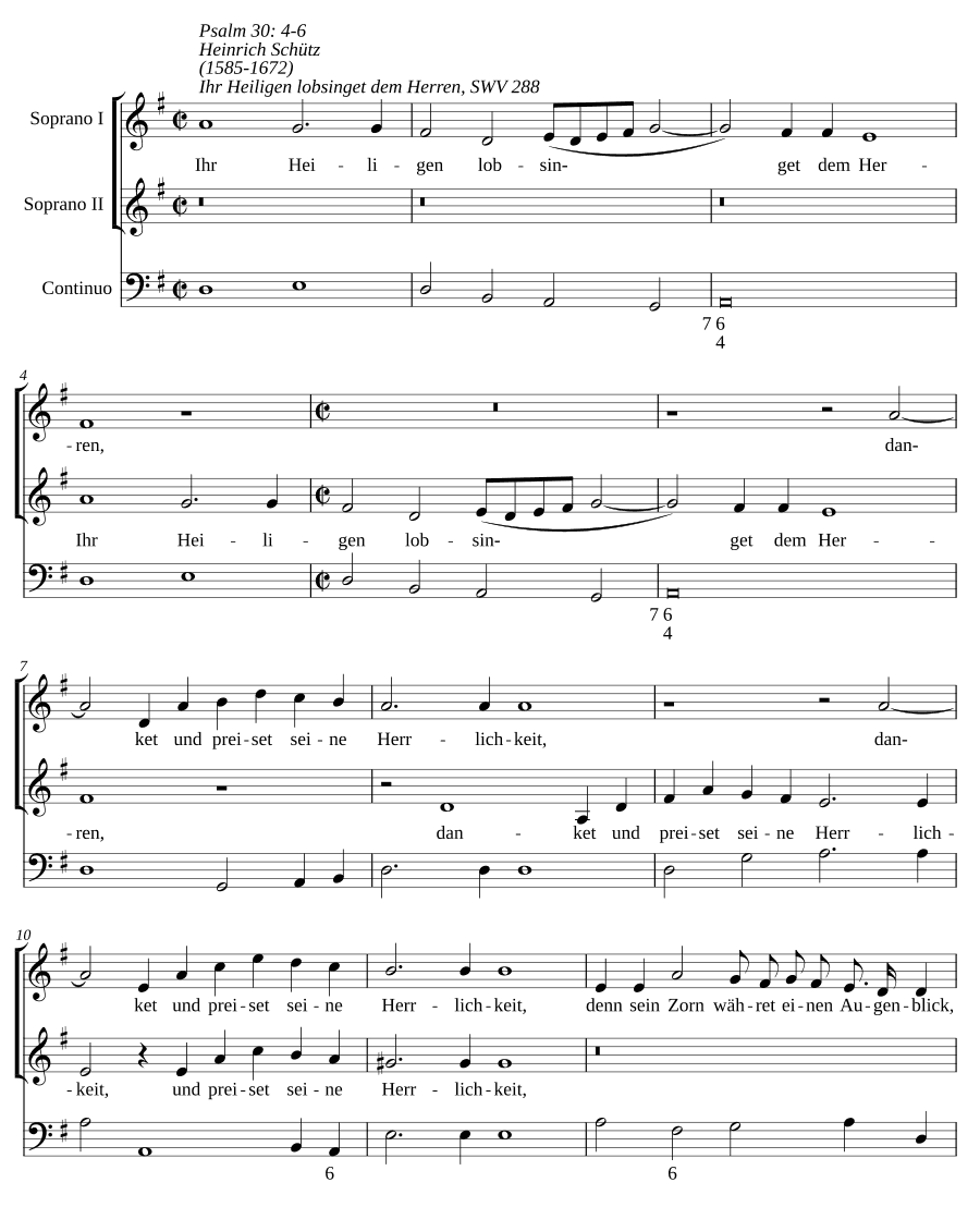 Вы, святые, воспойте Господу (Ihr Heiligen, lobsinget dem Herren, SWV 288)