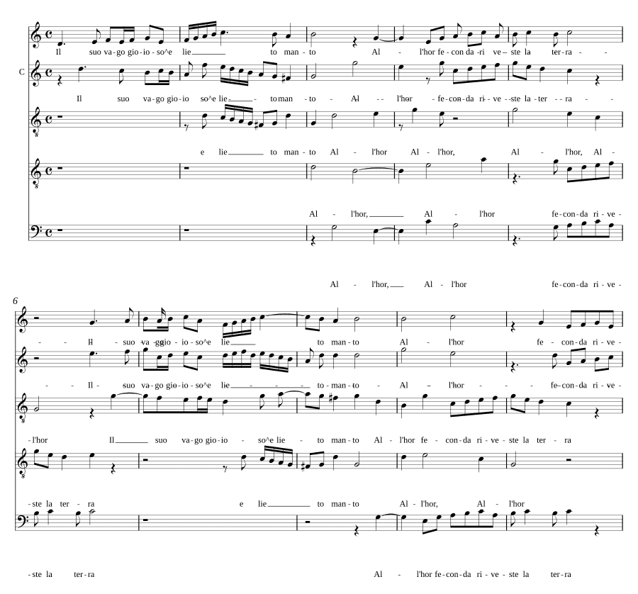Его прекрасный радостный и светлый плащ (Il suo vago gioioso e lieto manto)