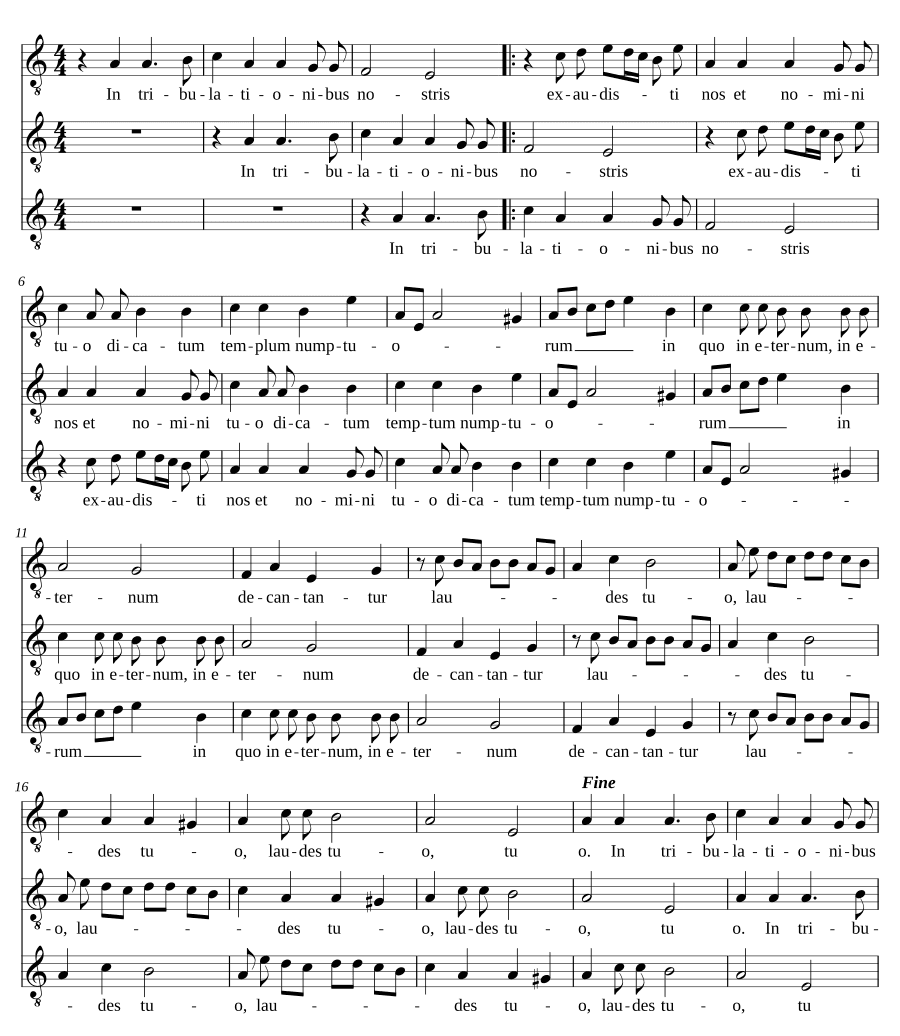 В скорбях — канон (In tribulationibus - canon)
