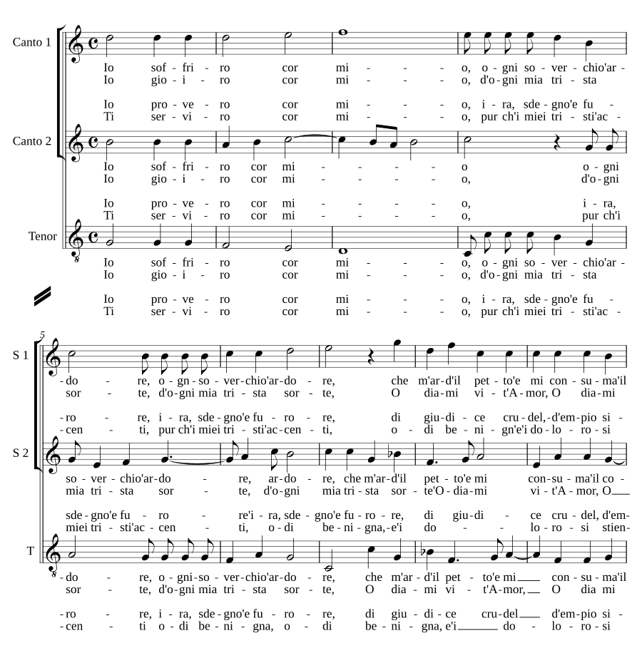 Я буду страдать, сердце моё (Io soffriro cor mio)