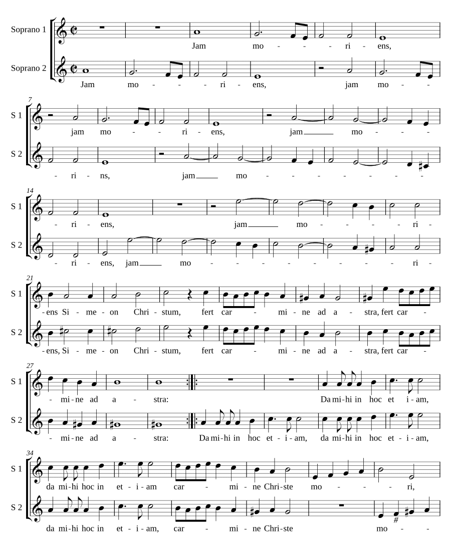 Умирая, Симон (Jam moriens Simeon)