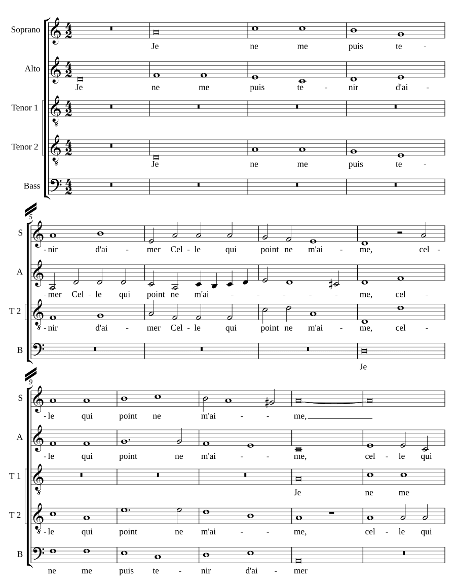 Я не могу удержаться от любви (Je ne me puis tenir d'aimer)
