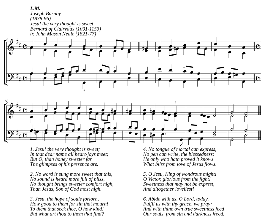 Иисус! сама мысль сладка (Jesu! the very thought is sweet)