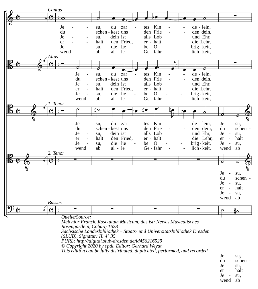 Иисус, дитя нежное (Jesu du zartes Kindelein)