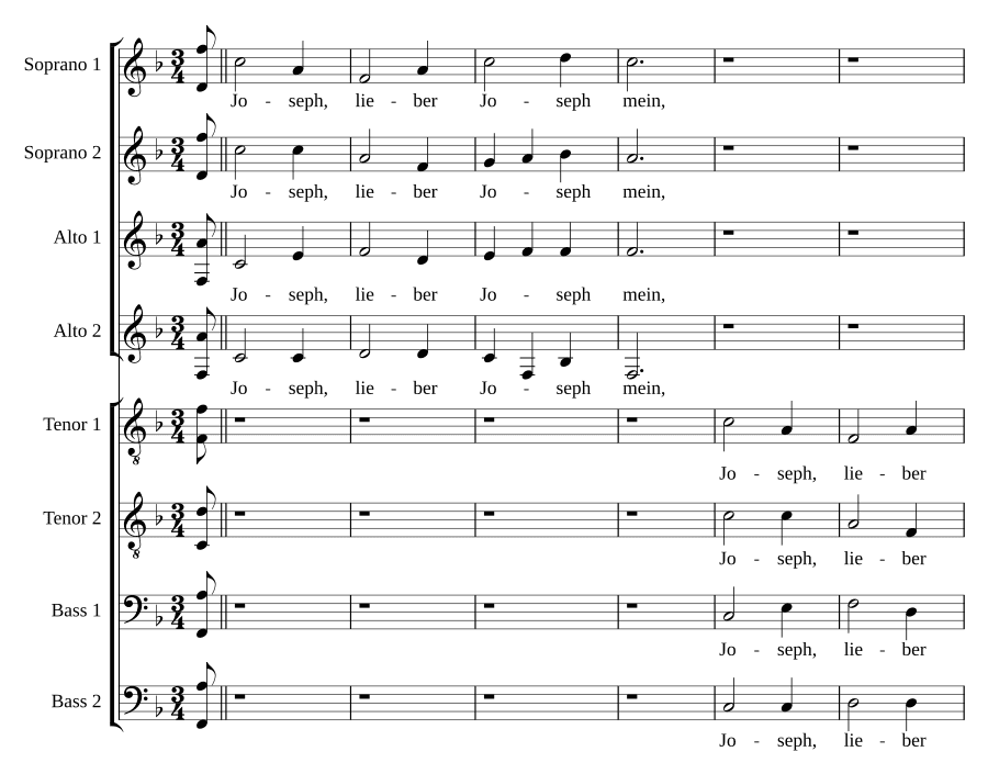 Иосиф, дорогой мой Иосиф (Joseph, lieber Joseph mein). Иероним Преториус. Вокал