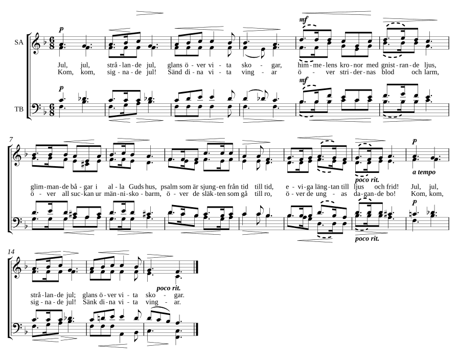 Рождество, Рождество, сияющее Рождество (Jul, Jul, strålande Jul)