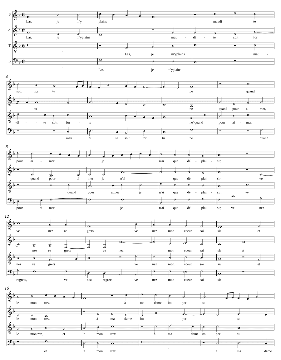 Увы! Я жалуюсь (Las! Je me plains)