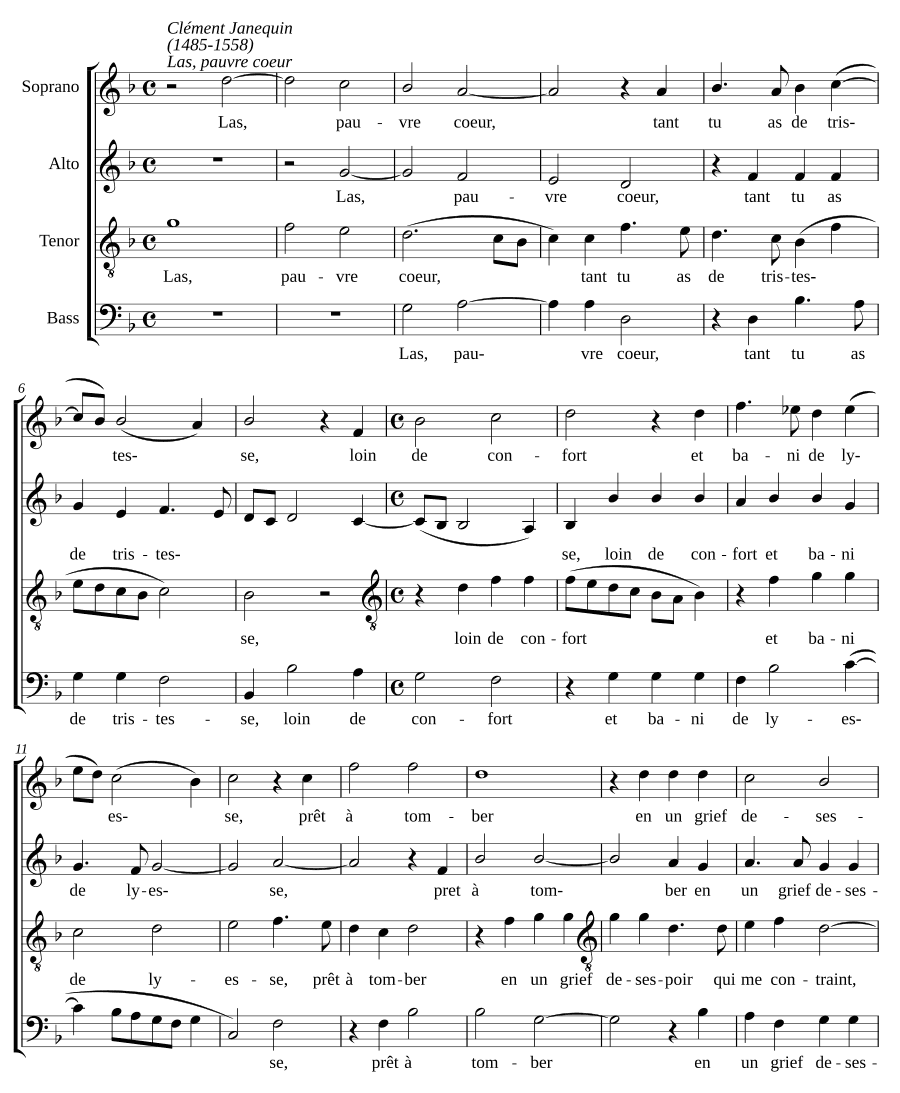 О, бедное сердце (Las, pauvre cœur)