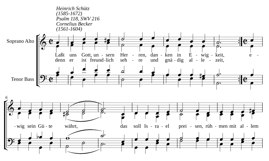 Давайте славить Бога, нашего Господа (Lasst uns Gott, unserm Herren, SWV 216)