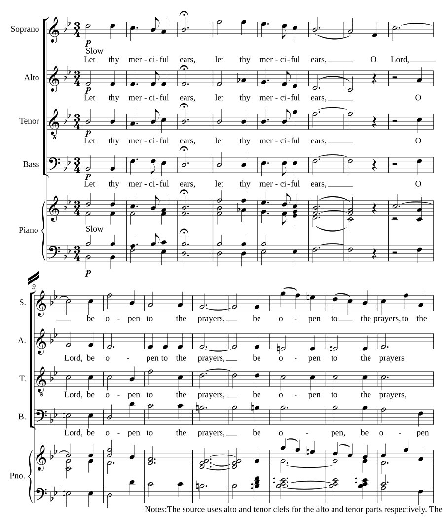 Пусть милосердные уши Твои (Let thy merciful ears)