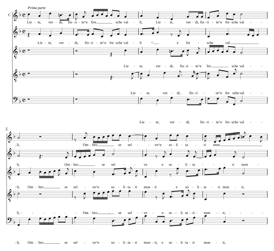 Весёлые, зелёные, цветущие и свежие долины (Liete, verdi, fiorite e fresche valli)