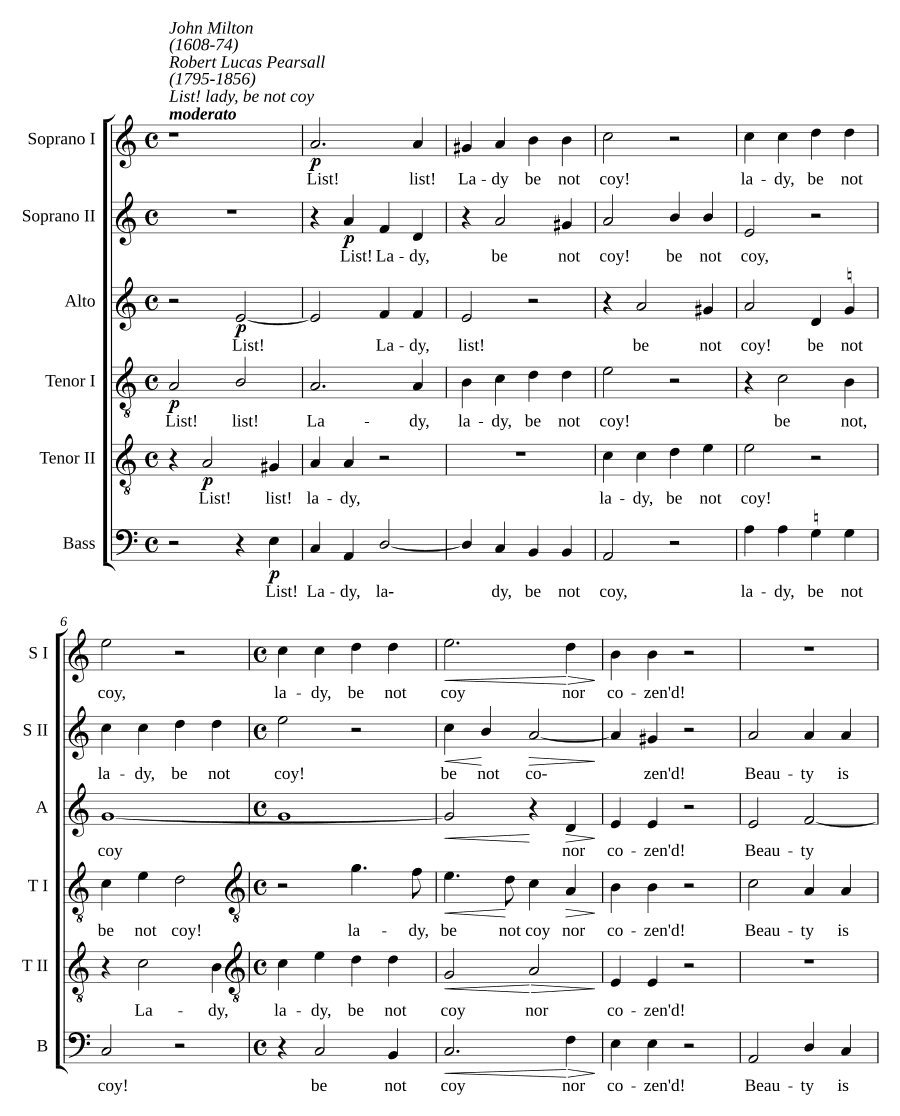 Слушай! Леди, не будь строгой (List! Lady, be not coy)