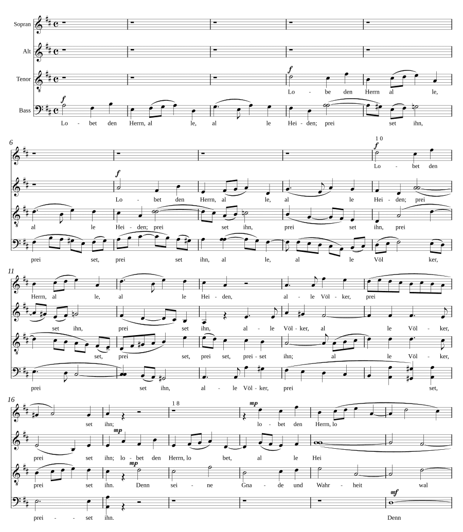 Хвалите Господа, все народы (Lobet den Herrn, alle Heiden)