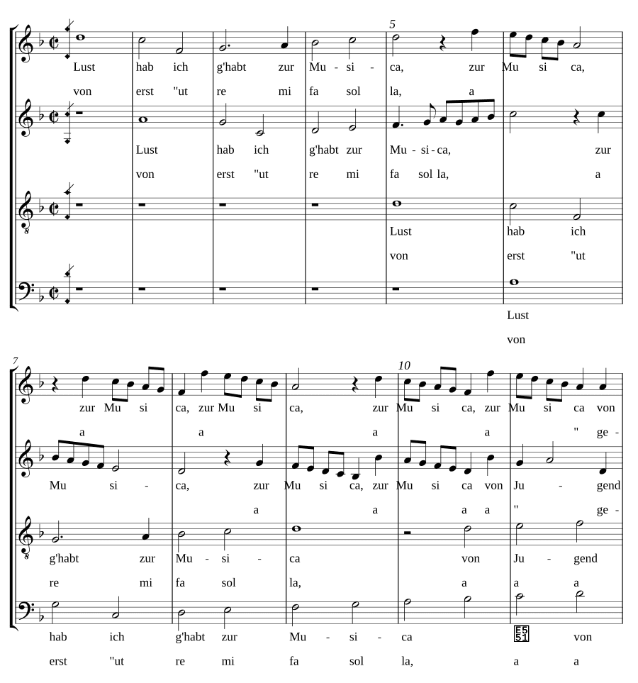 Желание музыки (Lust hab ich ghabt zur Musica)