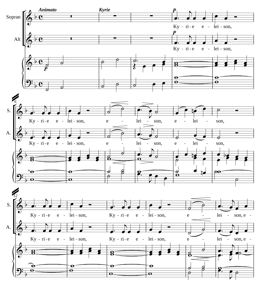 Месса фа мажор для SA (Missa in F for SA)