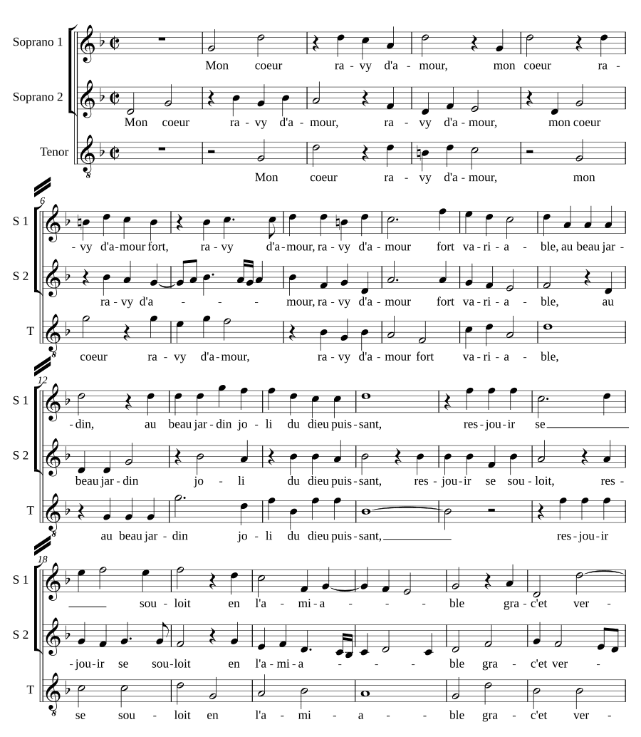 Моё сердце, охваченное любовью (Mon coeur ravy d'amour)