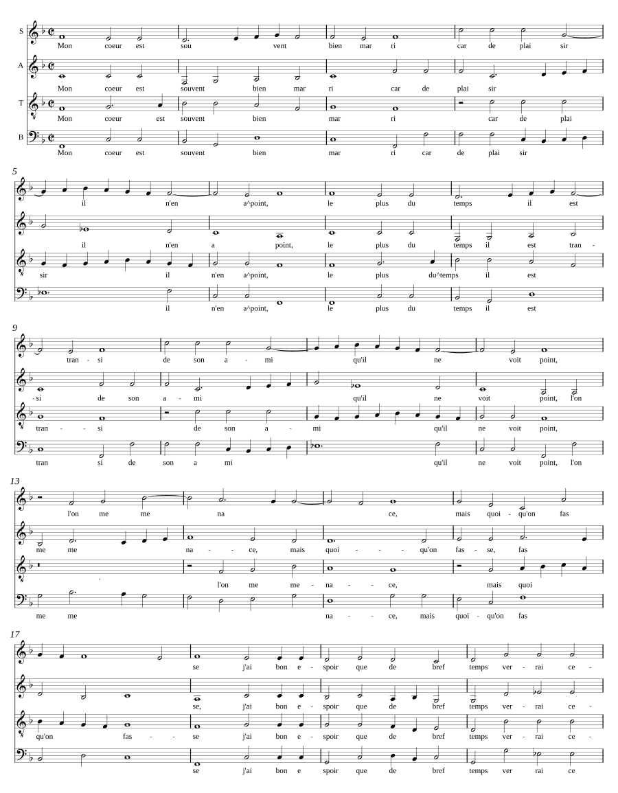 Моё сердце часто (Mon cueur est bien souvent)