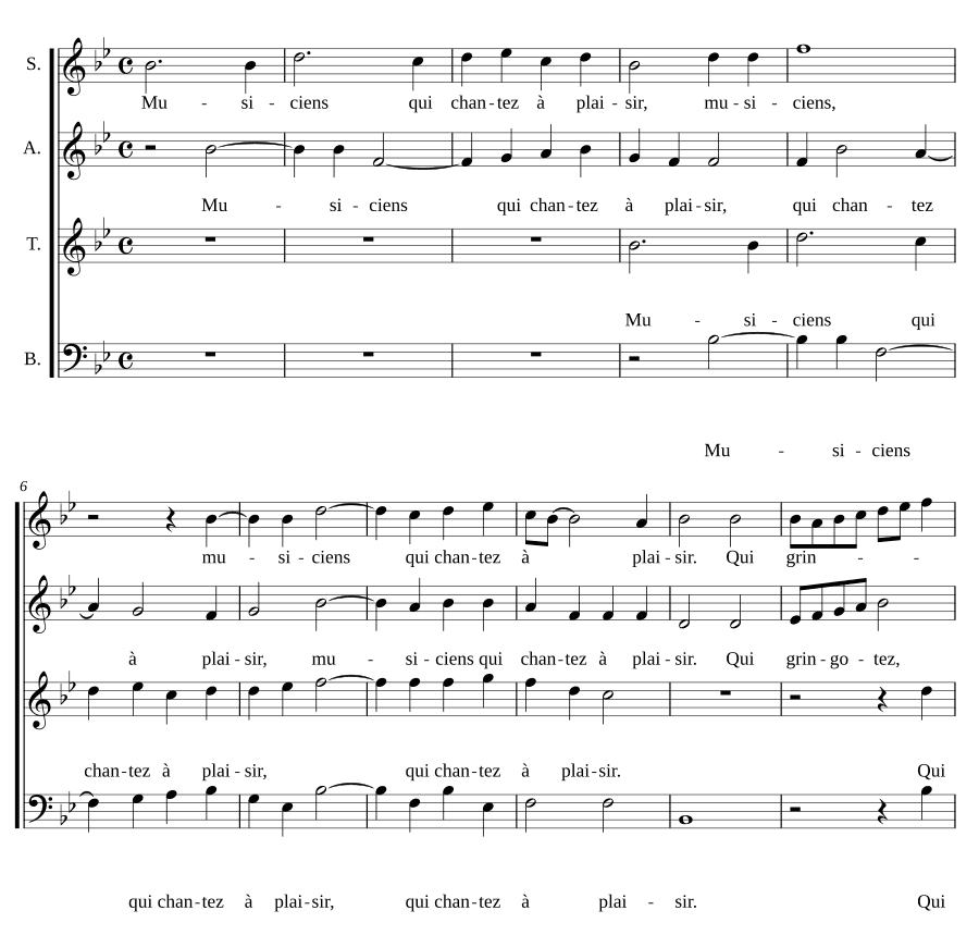 Музыканты, которые поют с удовольствием (Musiciens qui chantez à plaisir)