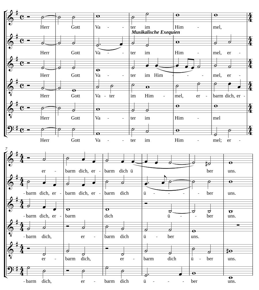 Музыкальные экзеквии: Часть I, № 3 — Господь Бог, Отец Небесный (Musikalische Exequien: Part I, No. 3 - Herr Gott, Vater im Himmel)