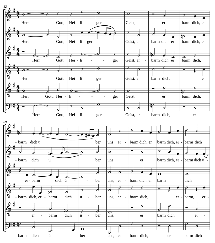 Музыкальные экзеквии: Часть I, № 7 - Господь Бог, Святой Дух (Musikalische Exequien: Part I, No. 7 - Herr Gott, Heiliger Geist)