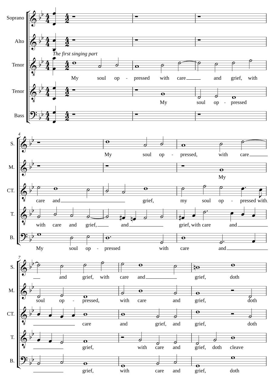 Моя душа, обремененная заботами (My soul oppressed with care)