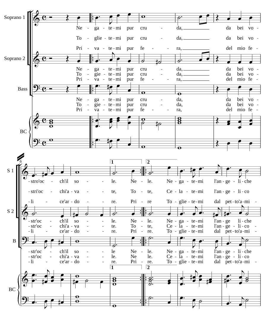 Отрицаешь меня, жестокая (Negatemi pur, cruda)